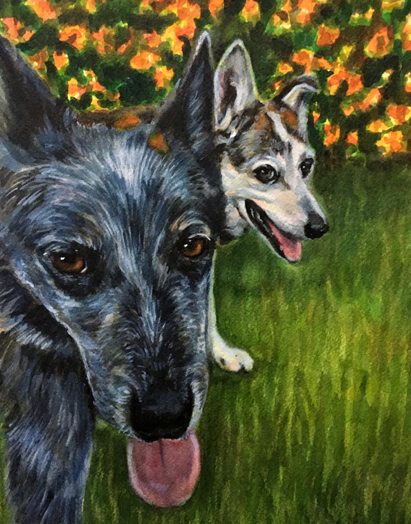 Dogs with Flowers